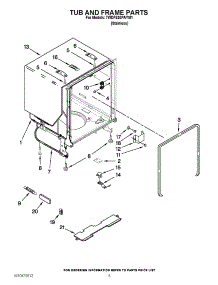 05 - Tub And Frame Parts parts for Whirlpool Dishwasher 7WDF530PAYM1 / from AppliancePartsPros.com