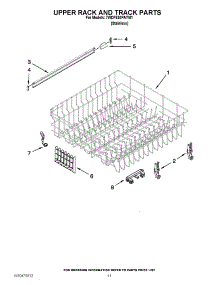 09 - Upper Rack And Track Parts parts for Whirlpool Dishwasher 7WDF530PAYM1 / from AppliancePartsPros.com
