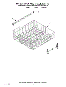 09 - Upper Rack And Track Parts parts for Whirlpool Dishwasher WDF530PSYB1 / from AppliancePartsPros.com