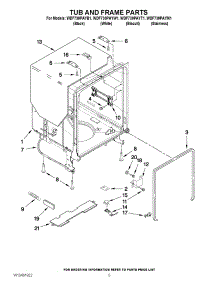 05 - Tub And Frame Parts parts for Whirlpool Dishwasher WDF730PAYM1 / from AppliancePartsPros.com