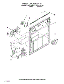 03 - Inner Door Parts parts for Whirlpool Dishwasher 7WDT770PAYM1 / from AppliancePartsPros.com