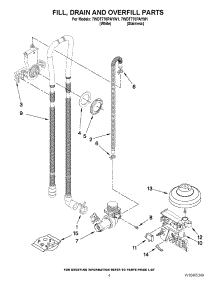 04 - Fill, Drain And Overfill Parts parts for Whirlpool Dishwasher 7WDT770PAYM1 / from AppliancePartsPros.com