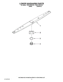 11 - Lower Washarm Parts parts for Whirlpool Dishwasher 7WDT770PAYM1 / from AppliancePartsPros.com