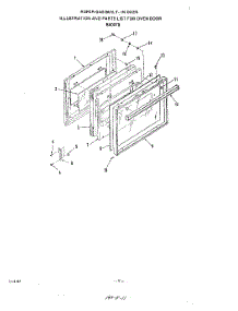 05 - Oven Door parts for Roper Oven B4007B0 / from AppliancePartsPros.com
