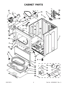 02 - Cabinet Parts parts for Whirlpool Dryer WED5610XW1 / from AppliancePartsPros.com