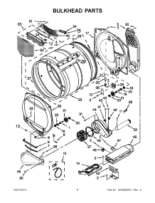 03 - Bulkhead Parts parts for Whirlpool Dryer WED5610XW1 / from AppliancePartsPros.com