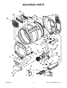03 - Bulkhead Parts parts for Whirlpool Dryer WED5600XW1 / from AppliancePartsPros.com