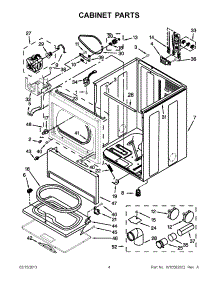 02 - Cabinet Parts parts for Whirlpool Dryer WED5500XW1 / from AppliancePartsPros.com