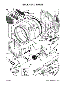 03 - Bulkhead Parts parts for Whirlpool Dryer YWED9151YW1 / from AppliancePartsPros.com