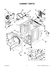 02 - Cabinet Parts parts for Whirlpool Dryer WEL98HEBU0 / from AppliancePartsPros.com