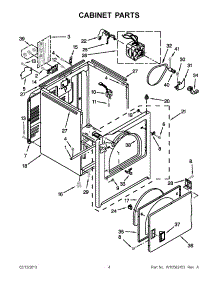 02 - Cabinet Parts parts for Whirlpool Dryer 4GWED4750YQ1 / from AppliancePartsPros.com