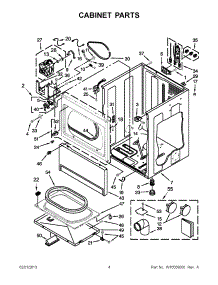 02 - Cabinet Parts parts for Whirlpool Dryer YCEM2763BQ0 / from AppliancePartsPros.com