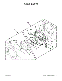 03 - Door Parts parts for Whirlpool Dryer YWED9050XW2 / from AppliancePartsPros.com