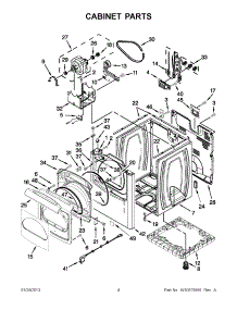 02 - Cabinet Parts parts for Whirlpool Dryer WED8600YW2 / from AppliancePartsPros.com