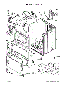 02 - Cabinet Parts parts for Whirlpool Dryer 3LWED4900YW0 / from AppliancePartsPros.com