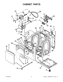 02 - Cabinet Parts parts for Whirlpool Dryer WED8200YW2 / from AppliancePartsPros.com