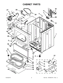 02 - Cabinet Parts parts for Whirlpool Dryer 3LWED5500YW1 / from AppliancePartsPros.com