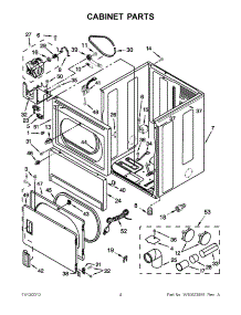 02 - Cabinet Parts parts for Whirlpool Dryer 3LWGD4800YQ0 / from AppliancePartsPros.com