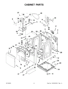 02 - Cabinet Parts parts for Whirlpool Dryer YWED8400YW1 / from AppliancePartsPros.com