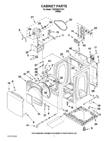 02 - Cabinet Parts parts for Whirlpool Dryer YWED8200YW1 / from AppliancePartsPros.com
