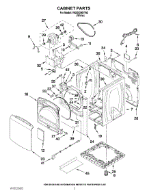 02 - Cabinet Parts parts for Whirlpool Dryer WGD8200YW2 / from AppliancePartsPros.com