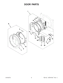 04 - Door Parts parts for Whirlpool Dryer WGD94HEAW0 / from AppliancePartsPros.com