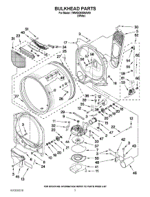 03 - Bulkhead Parts parts for Whirlpool Dryer 7MWGD8800AW0 / from AppliancePartsPros.com