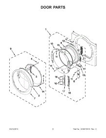 04 - Door Parts parts for Whirlpool Dryer WGD96HEAU0 / from AppliancePartsPros.com