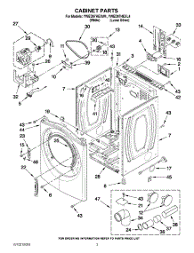 02 - Cabinet Parts parts for Whirlpool Dryer YWED97HEXL4 / from AppliancePartsPros.com