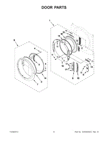 04 - Door Parts parts for Whirlpool Dryer WED96HEAU0 / from AppliancePartsPros.com