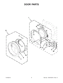 04 - Door Parts parts for Whirlpool Dryer WGD88HEAC0 / from AppliancePartsPros.com