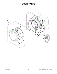 04 - Door Parts parts for Whirlpool Dryer YWED96HEAW0 / from AppliancePartsPros.com
