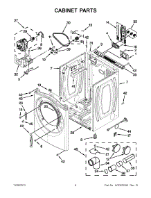 02 - Cabinet Parts parts for Whirlpool Dryer YWED94HEAW0 / from AppliancePartsPros.com