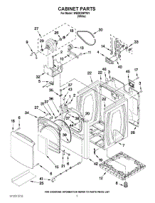 02 - Cabinet Parts parts for Whirlpool Dryer WED8200YW1 / from AppliancePartsPros.com