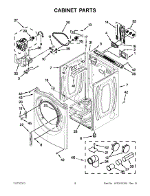 02 - Cabinet Parts parts for Whirlpool Dryer WED94HEAC0 / from AppliancePartsPros.com