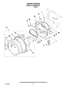 05 - Door Parts parts for Whirlpool Dryer 3LCGD9100WQ2 / from AppliancePartsPros.com