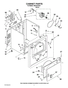 02 - Cabinet Parts parts for Whirlpool Dryer WED4910XQ1 / from AppliancePartsPros.com