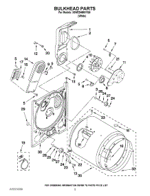 03 - Bulkhead Parts parts for Whirlpool Dryer 3SWED4800YQ0 / from AppliancePartsPros.com