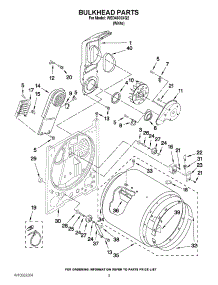 03 - Bulkhead Parts parts for Whirlpool Dryer WED4800XQ2 / from AppliancePartsPros.com