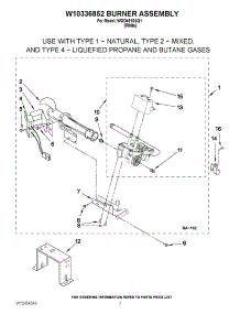04 - W10336852 Burner Assembly parts for Whirlpool Dryer WGD4910XQ1 / from AppliancePartsPros.com