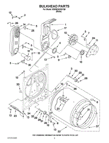 03 - Bulkhead Parts parts for Whirlpool Dryer 3DWGD4800YQ0 / from AppliancePartsPros.com