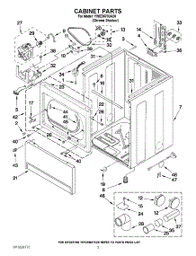 02 - Cabinet Parts parts for Whirlpool Dryer YWED5700AC0 / from AppliancePartsPros.com