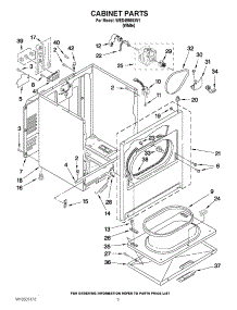 02 - Cabinet Parts parts for Whirlpool Dryer WED4900XW1 / from AppliancePartsPros.com