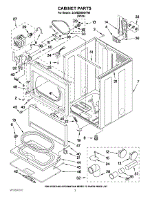 02 - Cabinet Parts parts for Whirlpool Dryer 3LWED5500YW0 / from AppliancePartsPros.com