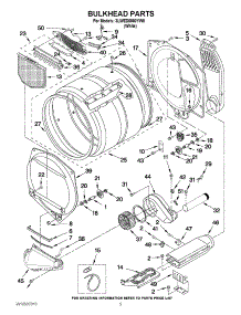 03 - Bulkhead Parts parts for Whirlpool Dryer 3LWED5500YW0 / from AppliancePartsPros.com