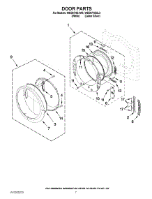 04 - Door Parts parts for Whirlpool Dryer WED97HEXW3 / from AppliancePartsPros.com