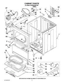 02 - Cabinet Parts parts for Whirlpool Dryer 4GWED5500YW0 / from AppliancePartsPros.com
