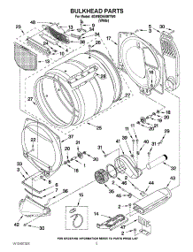 03 - Bulkhead Parts parts for Whirlpool Dryer 4GWED5500YW0 / from AppliancePartsPros.com