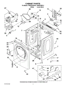 02 - Cabinet Parts parts for Whirlpool Dryer YWED97HEXL3 / from AppliancePartsPros.com