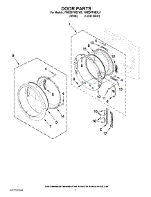 04 - Door Parts parts for Whirlpool Dryer YWED97HEXW3 / from AppliancePartsPros.com